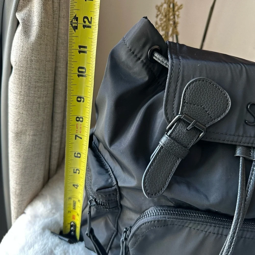 Steve Madden Black Backpack with Buckle Detail